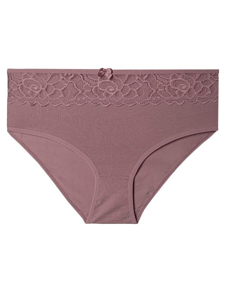 Majtki z wysokim stanem - Majtki damskie MAXI BIKINI bawełniane z elegancką koronką 5-pak WIELOKOLOROWY  - produkt moraj.pl 3