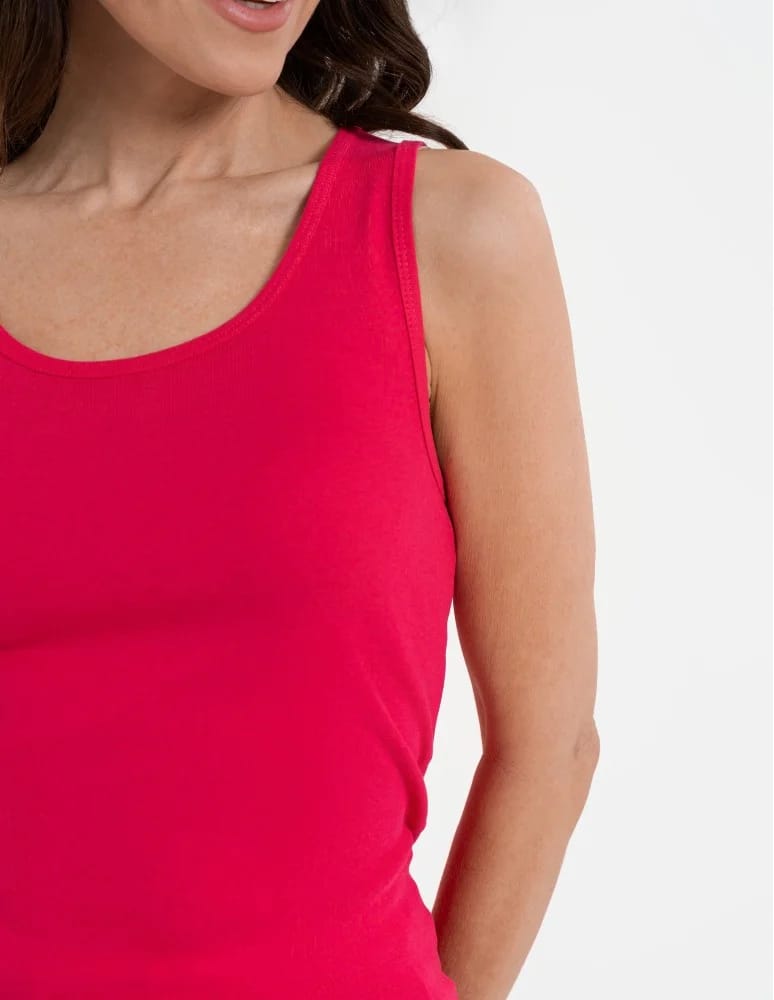 Koszulki i T-shirty - Koszulka damska na ramiączkach Tank-Top bawełniana FUKSJA  - produkt moraj.pl 2