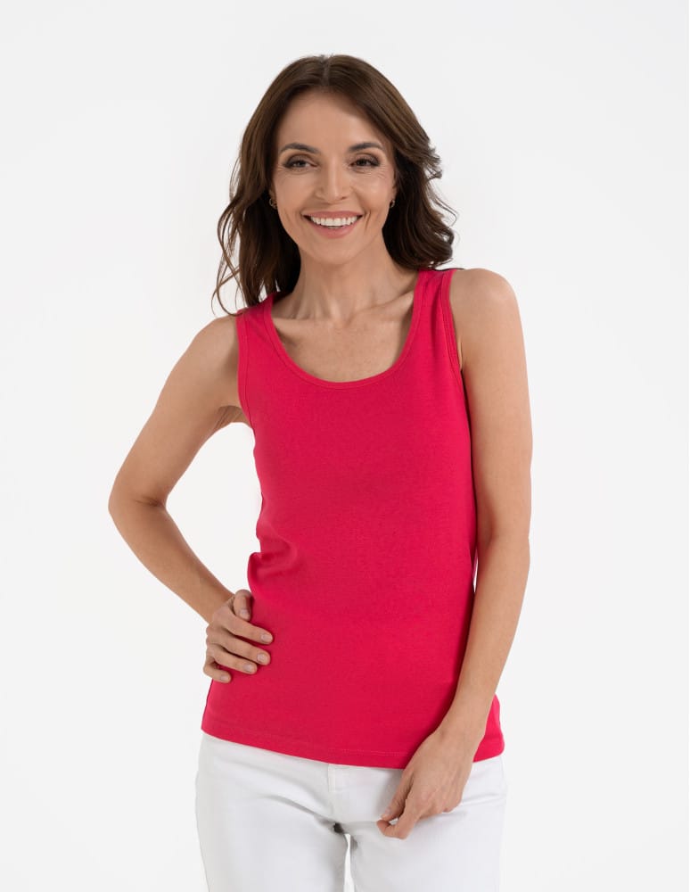 Koszulki i T-shirty - Koszulka damska na ramiączkach Tank-Top bawełniana FUKSJA - produkt moraj.pl 1