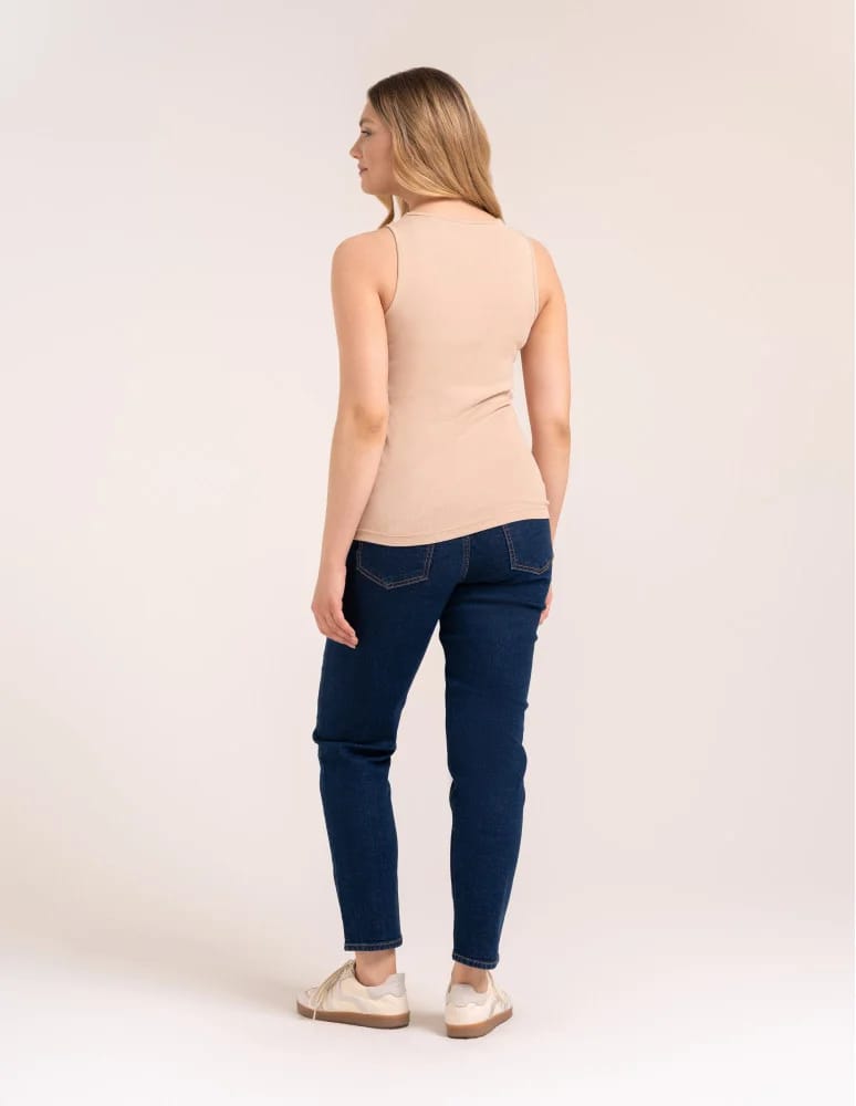 Koszulki i T-shirty - Koszulka damska na ramiączkach Tank-Top bawełniana BEŻOWY  - produkt moraj.pl 6