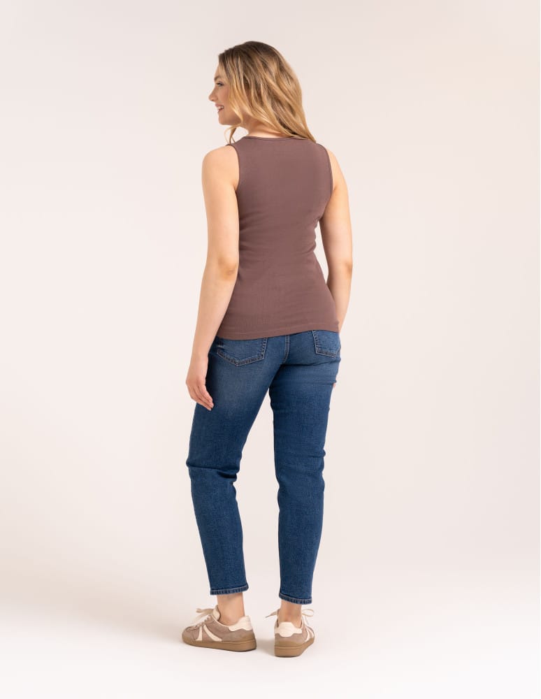 Koszulki i T-shirty - Koszulka damska na ramiączkach Tank-Top bawełniana JASNY BRĄZ - produkt moraj.pl 6