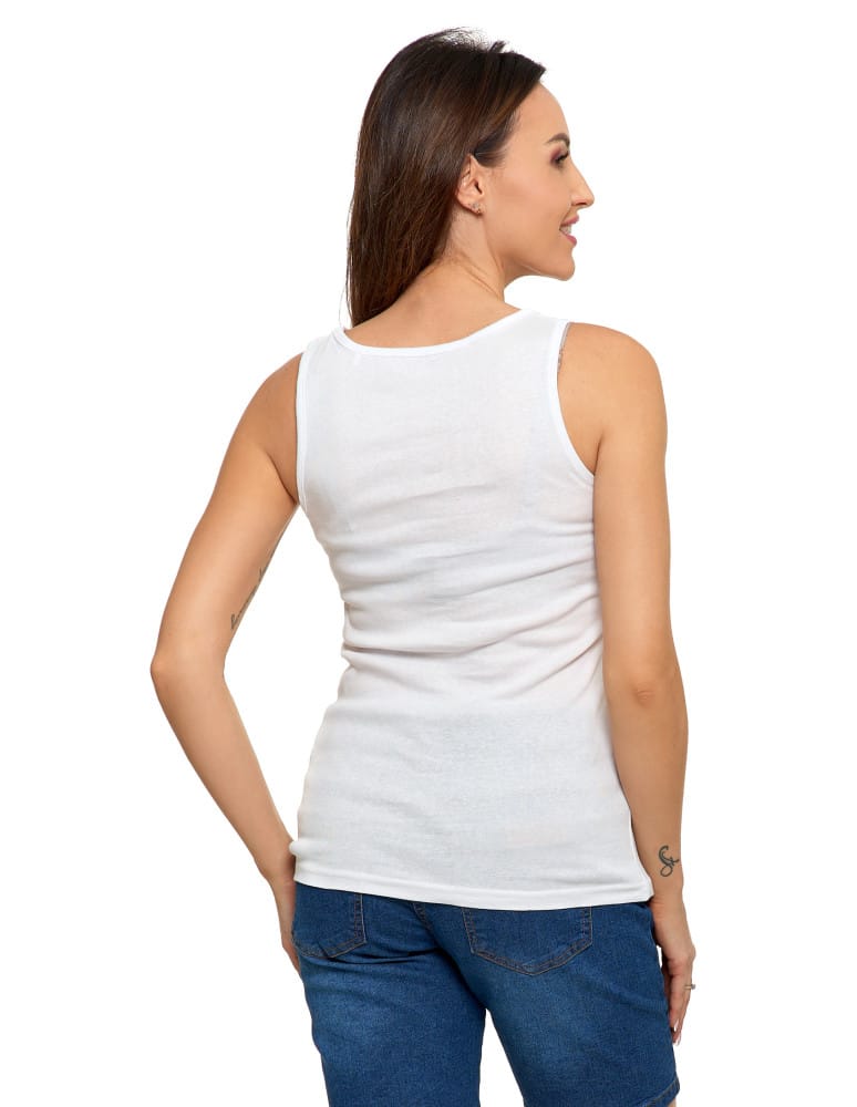 Koszulki i T-shirty - Koszulka damska na ramiączkach Tank-Top bawełniana BIAŁY  - produkt moraj.pl 3