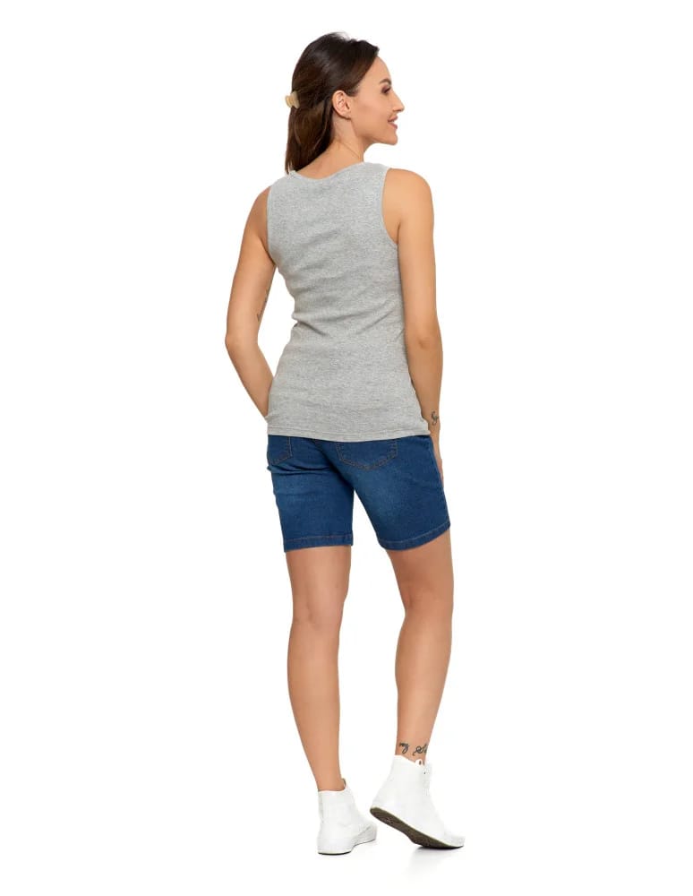 Koszulki i T-shirty - Koszulka damska na ramiączkach Tank-Top bawełniana JASNY SZARY  - produkt moraj.pl 6