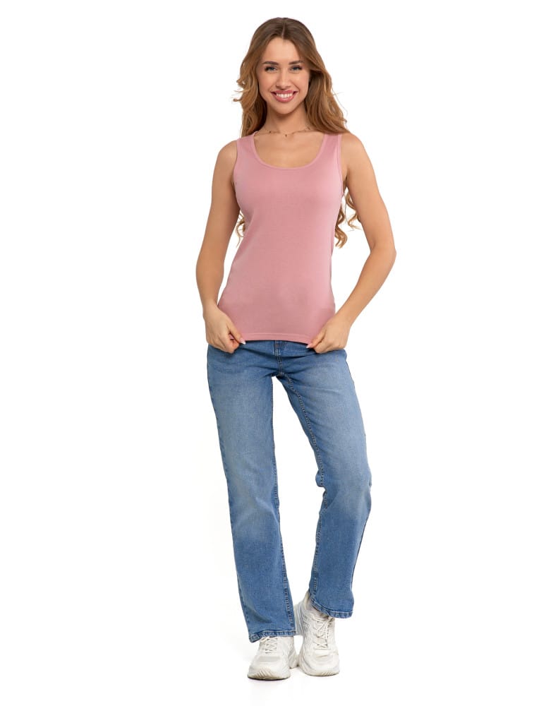 Koszulki i T-shirty - Koszulka damska na ramiączkach Tank-Top bawełniana RÓŻOWY - produkt moraj.pl 3