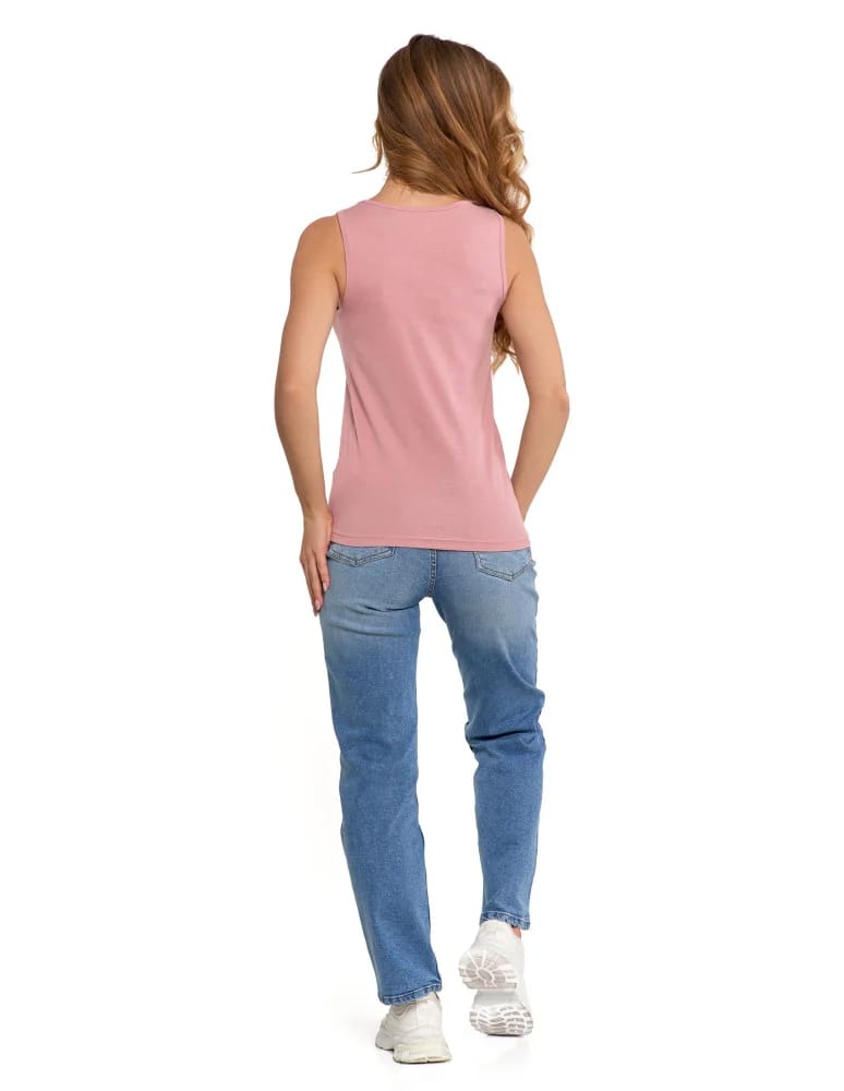 Koszulki i T-shirty - Koszulka damska na ramiączkach Tank-Top bawełniana RÓŻOWY - produkt moraj.pl 8