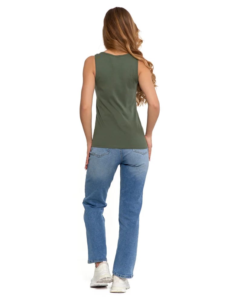 Koszulki i T-shirty - Koszulka damska na ramiączkach Tank-Top bawełniana KHAKI - produkt moraj.pl 4