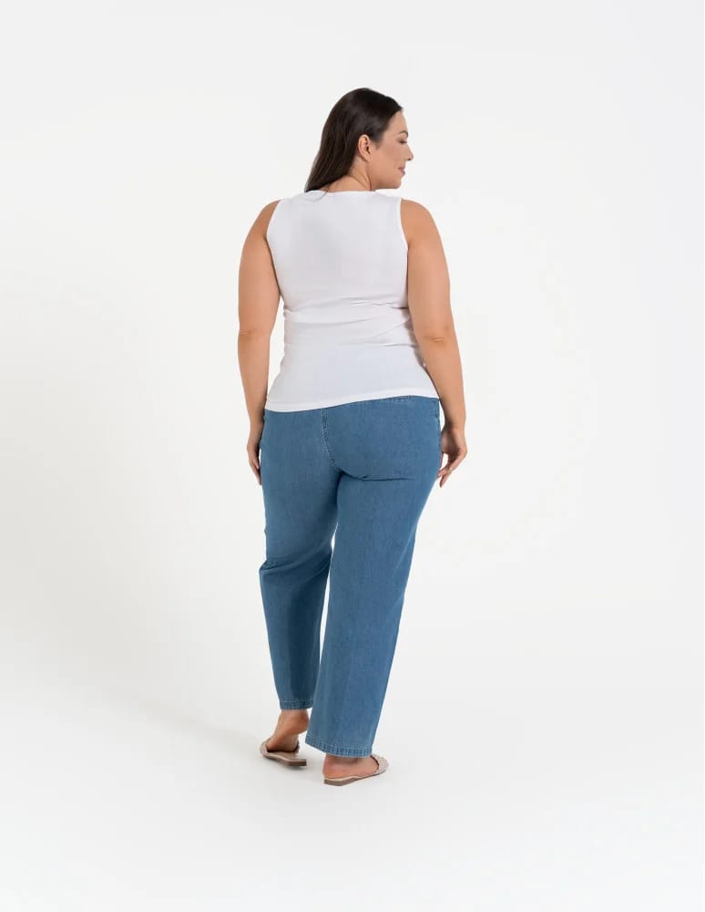 Koszulki i T-shirty - Koszulka damska na ramiączkach Tank-Top bawełniana Plus Size BIAŁY  - produkt moraj.pl 3