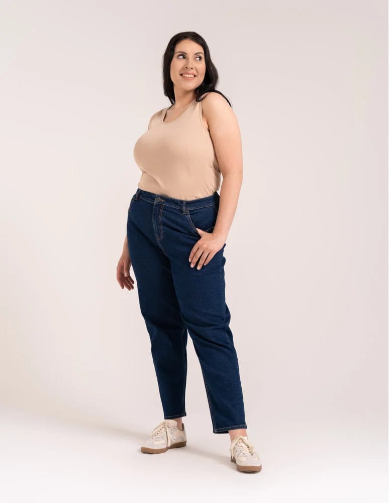 Koszulki i T-shirty - Koszulka damska na ramiączkach Tank-Top bawełniana Plus Size BEŻOWY - produkt moraj.pl 5