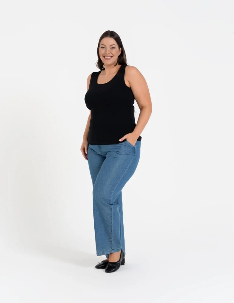 Koszulki i T-shirty - Koszulka damska na ramiączkach Tank-Top bawełniana Plus Size CZARNY - produkt moraj.pl 5