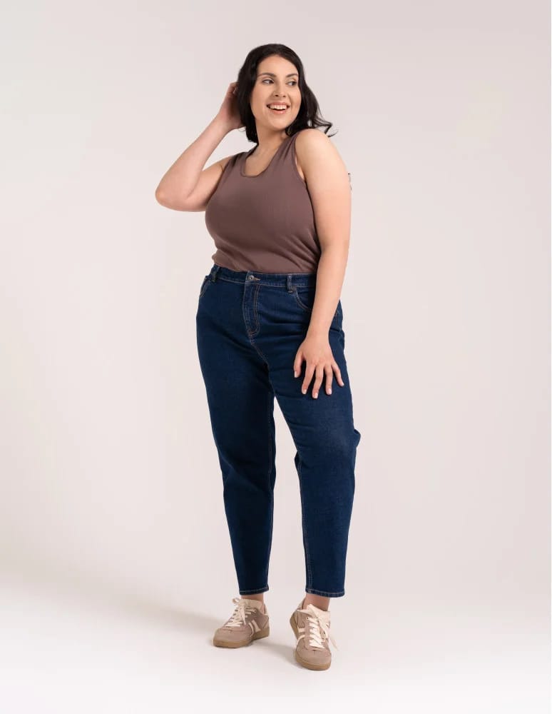 Koszulki i T-shirty - Koszulka damska na ramiączkach Tank-Top bawełniana Plus Size JASNY BRĄZ  - produkt moraj.pl 2