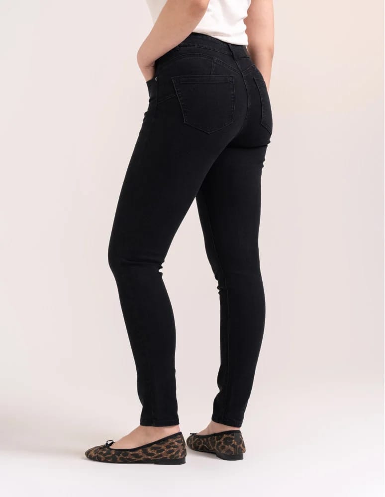 Spodnie damskie - Spodnie damskie skinny z wysokim stanem CZARNY - produkt moraj.pl 5