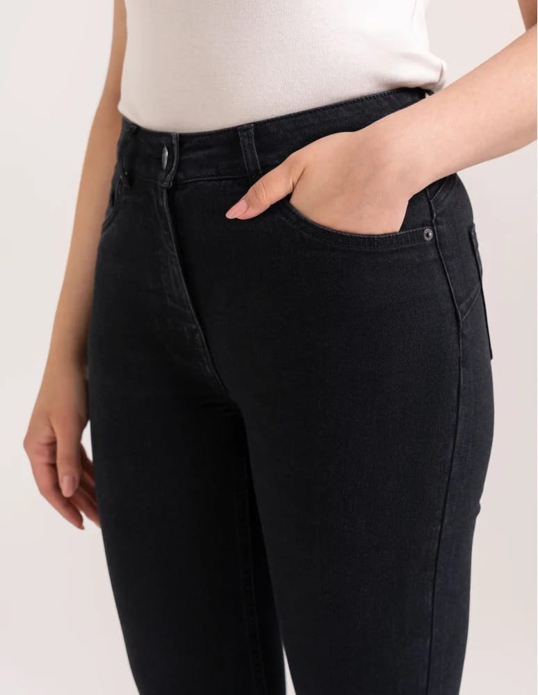 Spodnie damskie - Spodnie damskie skinny z wysokim stanem CZARNY - produkt moraj.pl 9