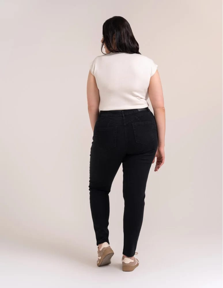 Spodnie damskie - Spodnie damskie skinny z wysokim stanem CZARNY - produkt moraj.pl 11