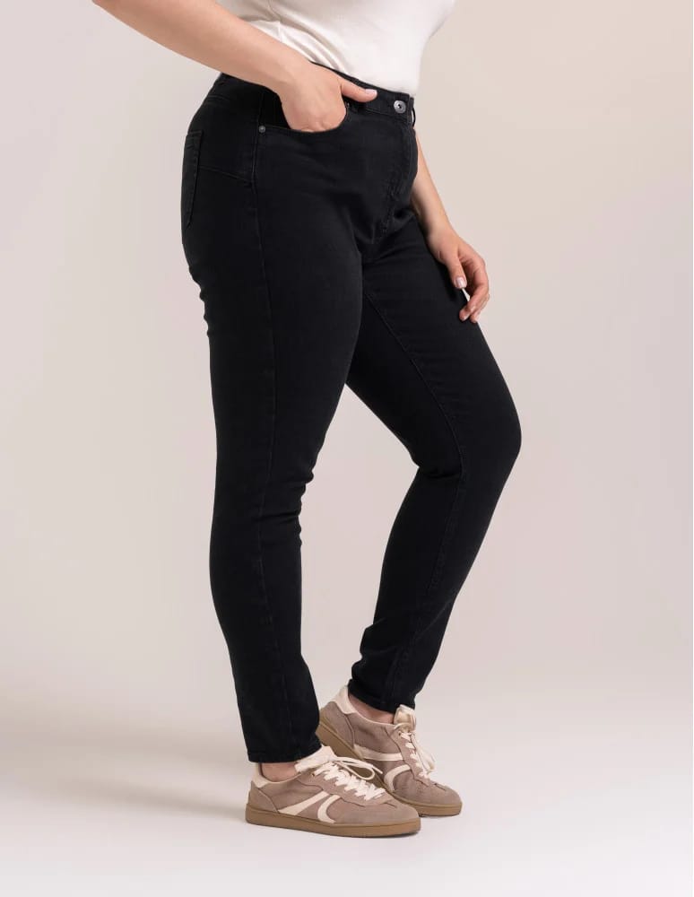 Spodnie damskie - Spodnie damskie skinny z wysokim stanem CZARNY - produkt moraj.pl 12