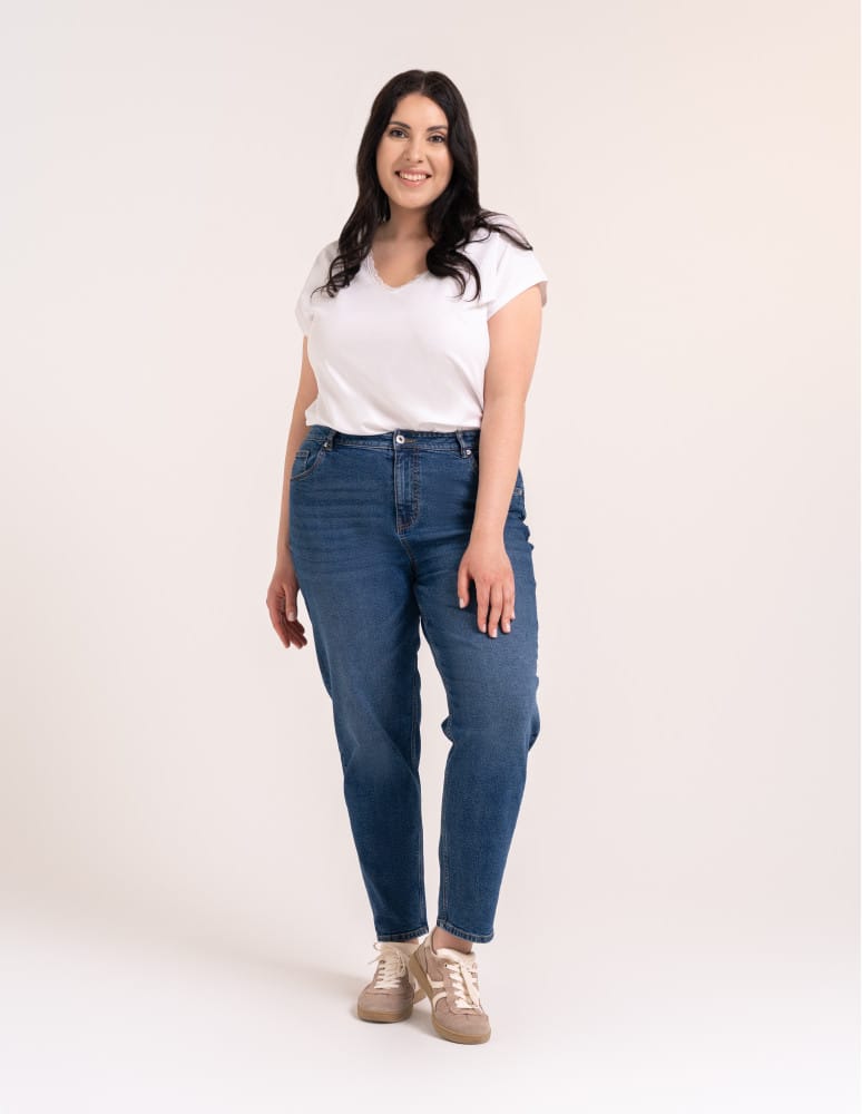 Jeansy - Damskie spodnie jeansowe mom fit JASNY NIEBIESKI   - produkt moraj.pl 2