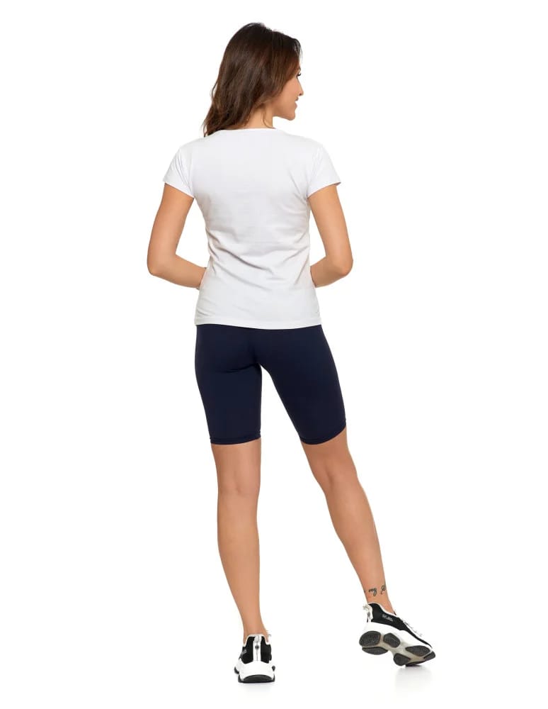 Koszulki i T-shirty - T-shirt damski bawełniany z dekoltem V BIAŁY  - produkt moraj.pl 3