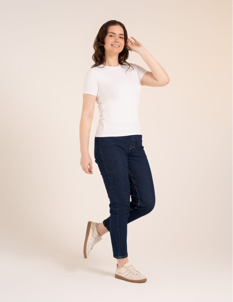 Koszulki i T-shirty - Koszulka damska bawełna Premium T-shirt dekolt okrągły BIAŁY  - produkt moraj.pl 2