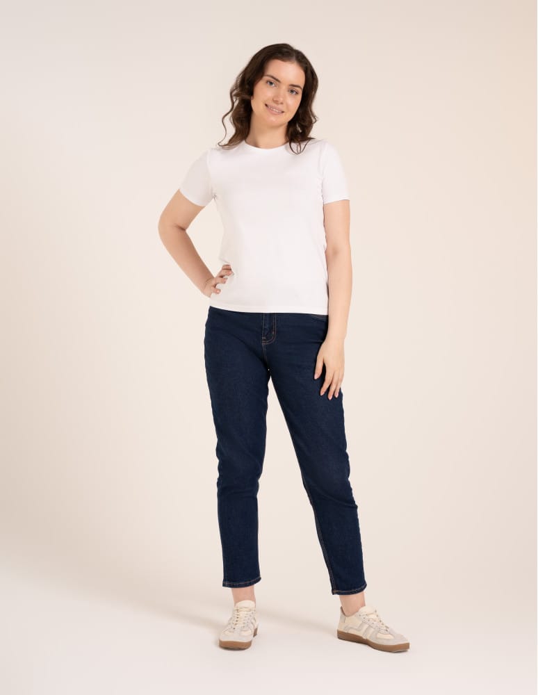 Koszulki i T-shirty - Koszulka damska bawełna Premium T-shirt dekolt okrągły BIAŁY  - produkt moraj.pl 5