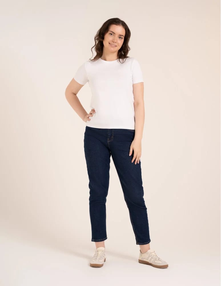 Koszulki i T-shirty - Koszulka damska bawełna Premium T-shirt dekolt okrągły BIAŁY - produkt moraj.pl 5