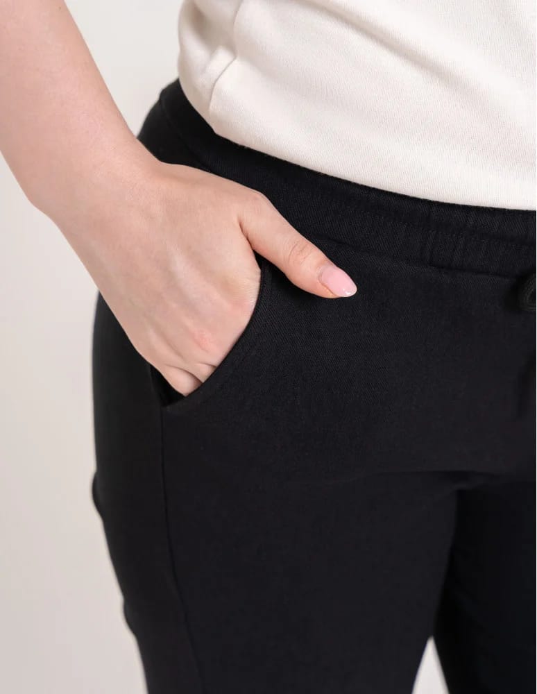 Spodnie damskie - Spodnie damskie joggery elastyczne z wiązaniem CZARNY  - produkt moraj.pl 7
