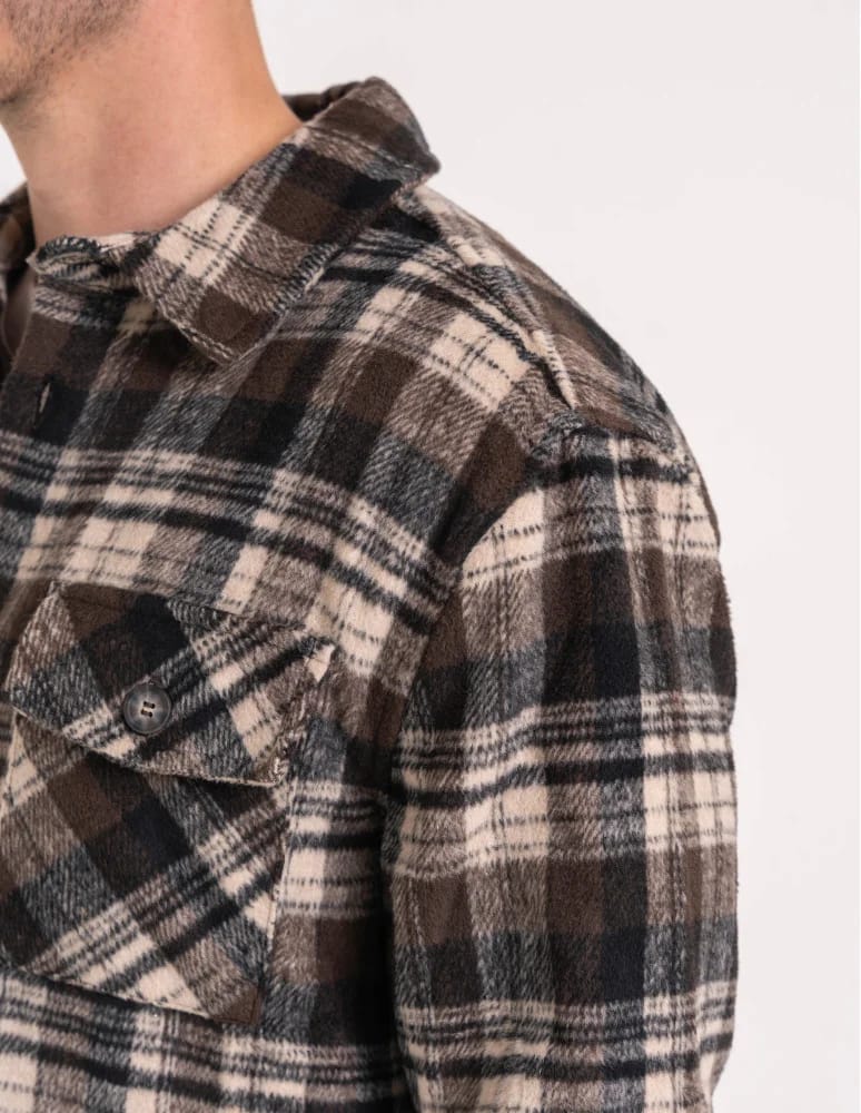 Kurtki i kamizelki - Męska kurtka flanelowa w kratkę z kieszeniami WZÓR 1  - produkt moraj.pl 7