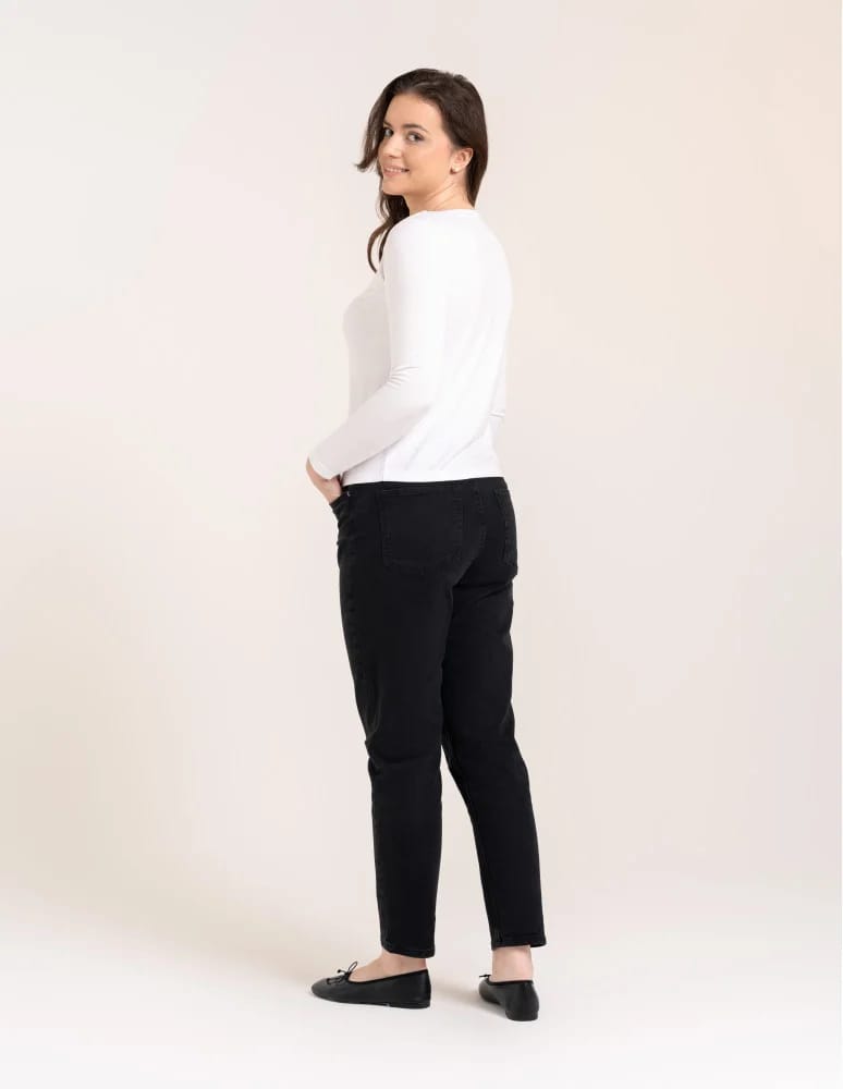 Bluzki z długim rękawem - Bluzka damska z wiskozy długi rękaw miękka w dotyku longsleeve BIAŁY  - produkt moraj.pl 3
