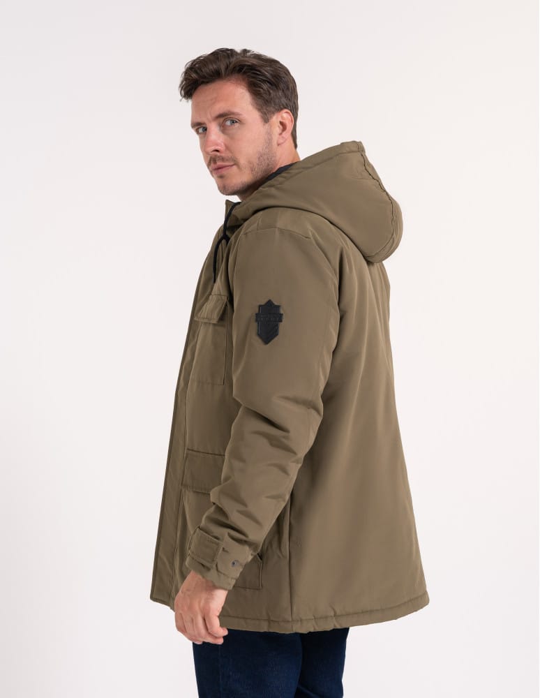 Kurtki i kamizelki - Kurtka zimowa męska z kieszeniami cargo KHAKI  - produkt moraj.pl 7