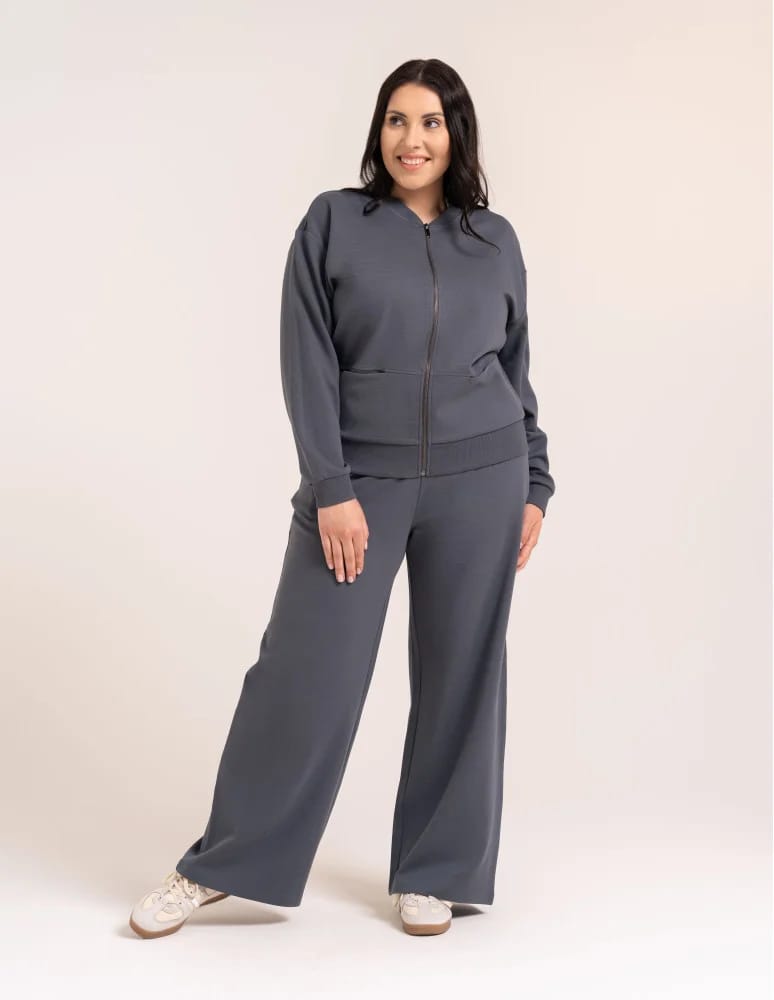 Bluzy damskie - Wygodna bluza damska rozpinana bawełniana z kieszeniami GRAFITOWY  - produkt moraj.pl 6