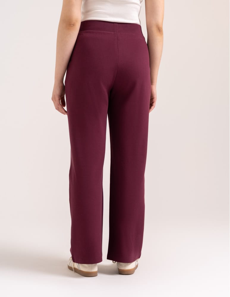 Spodnie dresowe - Spodnie damskie Wide Leg wygodne z wysokim stanem BORDOWY  - produkt moraj.pl 10