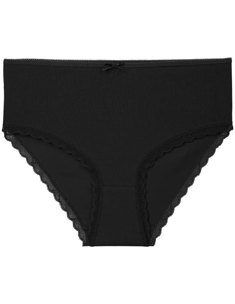 Majtki z wysokim stanem - Majtki damskie bikini maxi z wysokim stanem z delikatną koronką WIELOKOLOROWY  - produkt moraj.pl 4