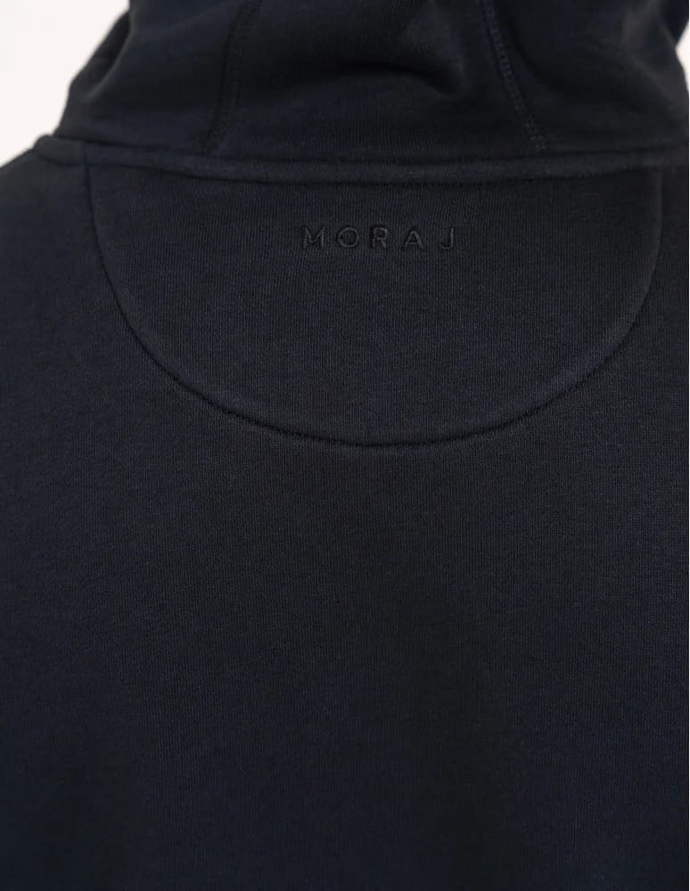 Bluzy dresowe - Bluza dresowa męska wygodna gruba rozpinana z kapturem ocieplana CZARNY - produkt moraj.pl 7