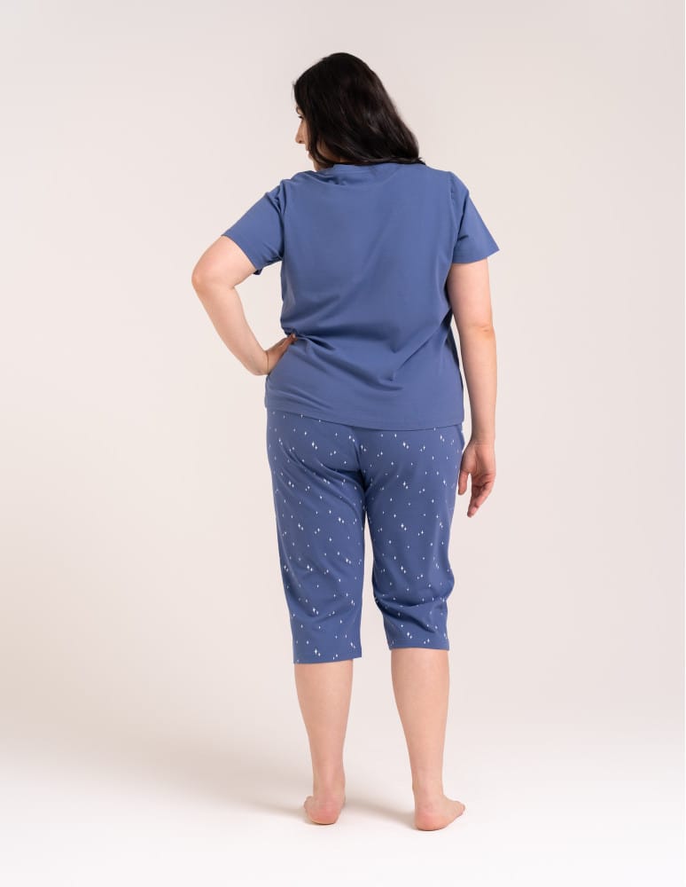 Piżamy 3/4 damskie - Wygodna piżama damska bawełniana 3/4 capri w gwiazdki JEANS  - produkt moraj.pl 13