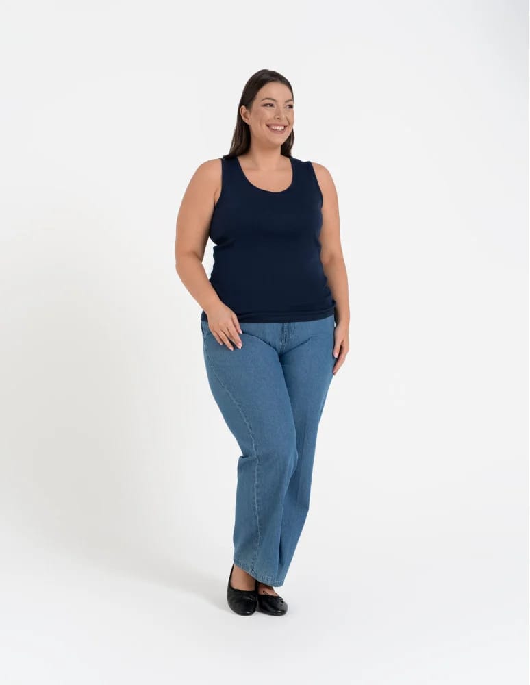 Koszulki i T-shirty - Koszulka damska na ramiączkach Tank-Top bawełniana Plus Size JASNY SZARY - produkt moraj.pl 5