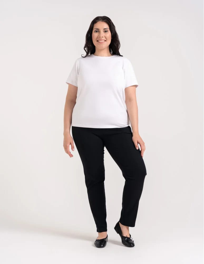 Koszulki i T-shirty - Koszulka damska bawełna Premium T-shirt dekolt okrągły BIAŁY  - produkt moraj.pl 6