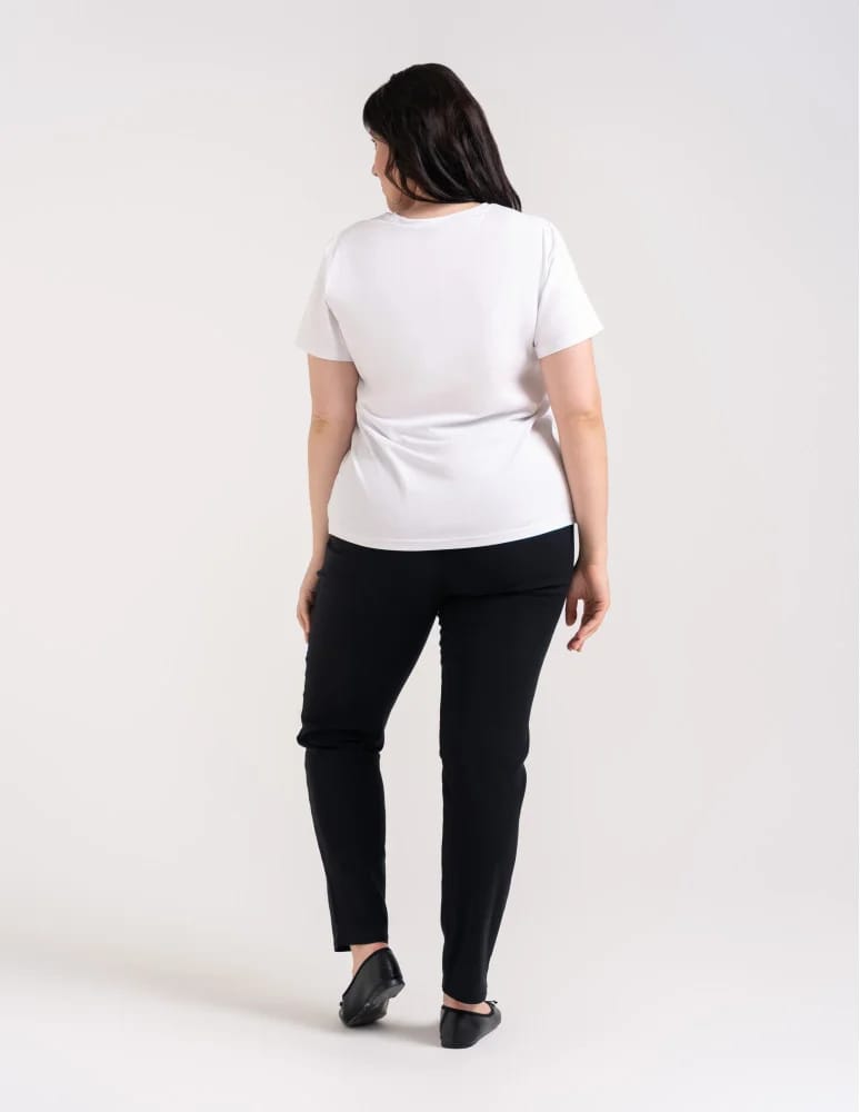 Koszulki i T-shirty - Koszulka damska bawełna Premium T-shirt dekolt okrągły BIAŁY  - produkt moraj.pl 7