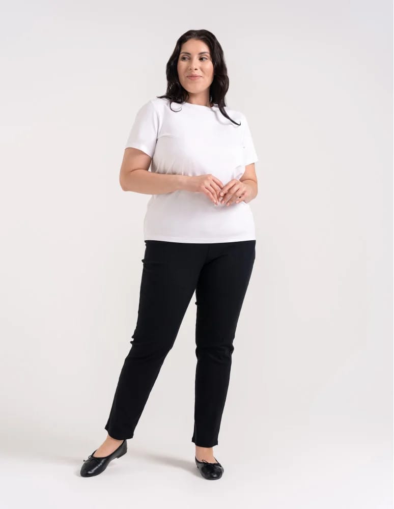 Koszulki i T-shirty - Koszulka damska bawełna Premium T-shirt dekolt okrągły BIAŁY  - produkt moraj.pl 8