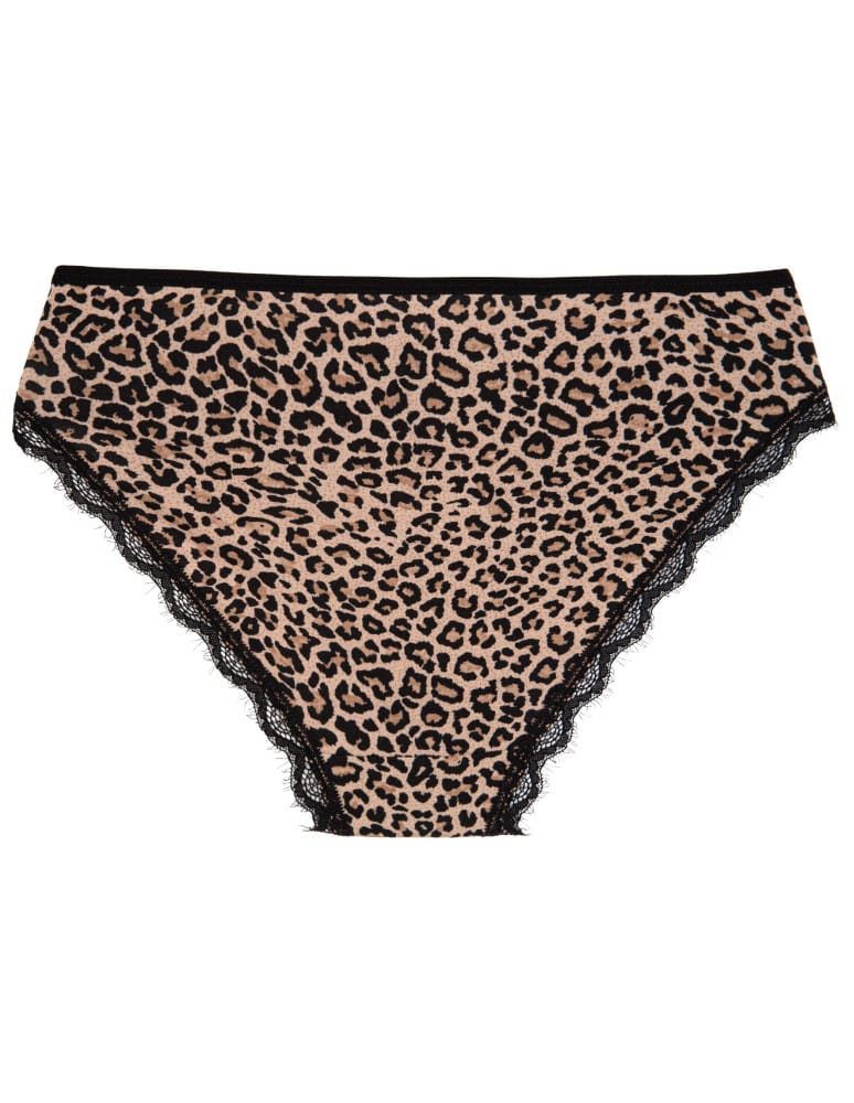 Majtki figi - Figi damskie bikini w delikatny prążek z koronką zestaw 3-pak WIELOKOLOROWY  - produkt moraj.pl 3