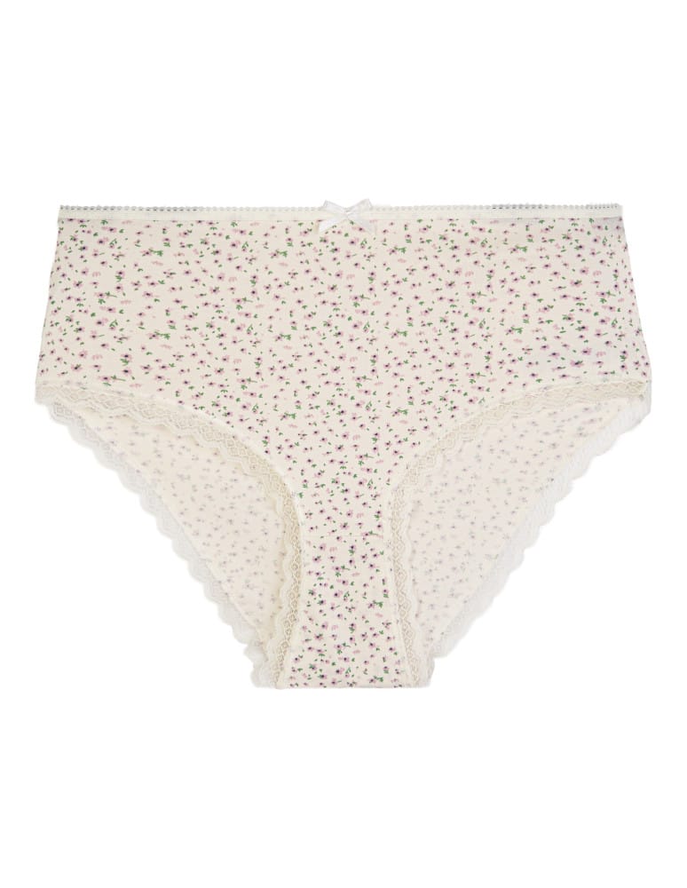 Majtki z wysokim stanem - Majtki z wysokim stanem damskie bawełniane z kokardką wygodne maxi bikini 5-pak WIELOKOLOROWY  - produkt moraj.pl 3