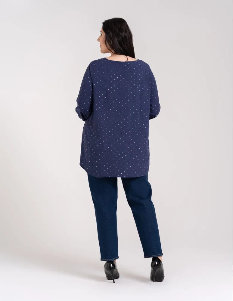 Bluzki z długim rękawem - Bluzka damska elegancka z naturalnej wiskozy o kroju oversize WZÓR 3 - produkt moraj.pl 13