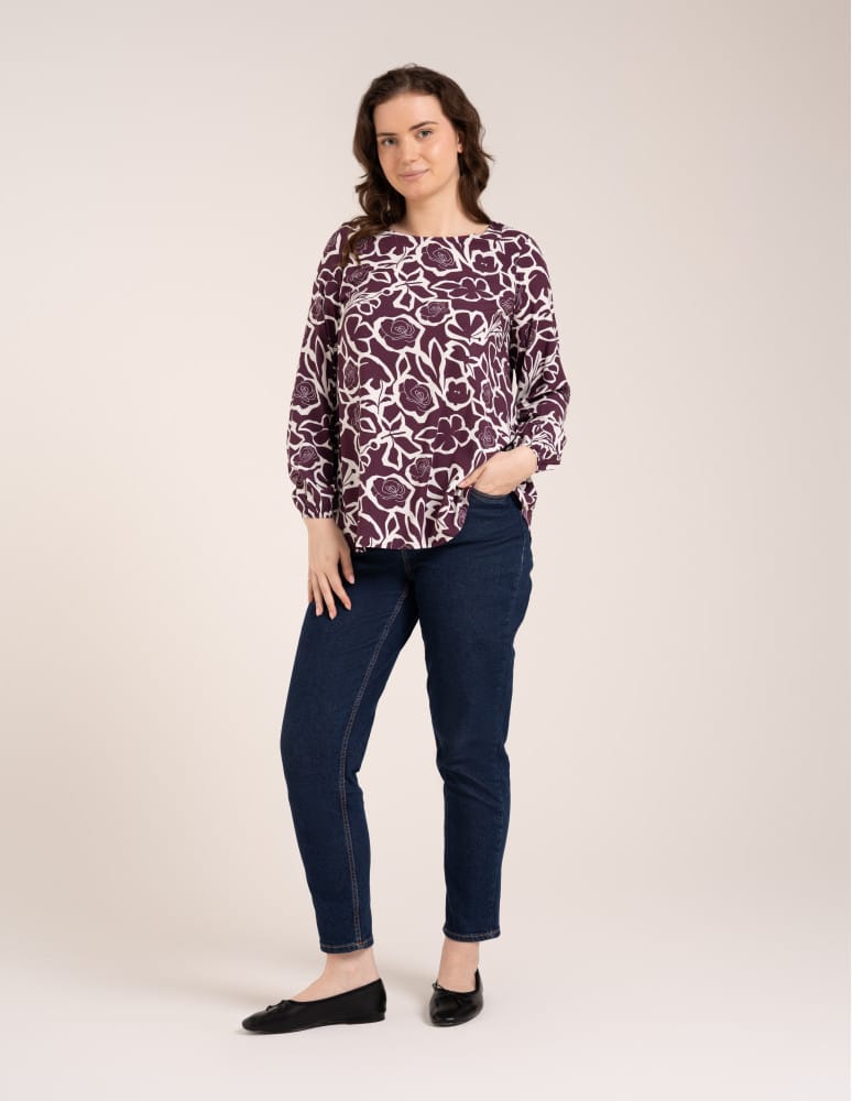 Bluzka damska elegancka z naturalnej wiskozy o kroju oversize WZÓR 2