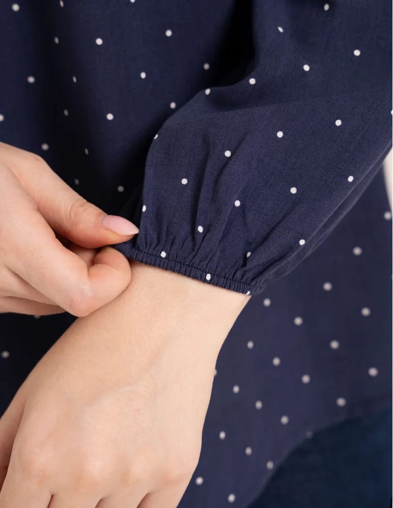 Bluzki z długim rękawem - Bluzka damska elegancka z naturalnej wiskozy o kroju oversize WZÓR 3 - produkt moraj.pl 9