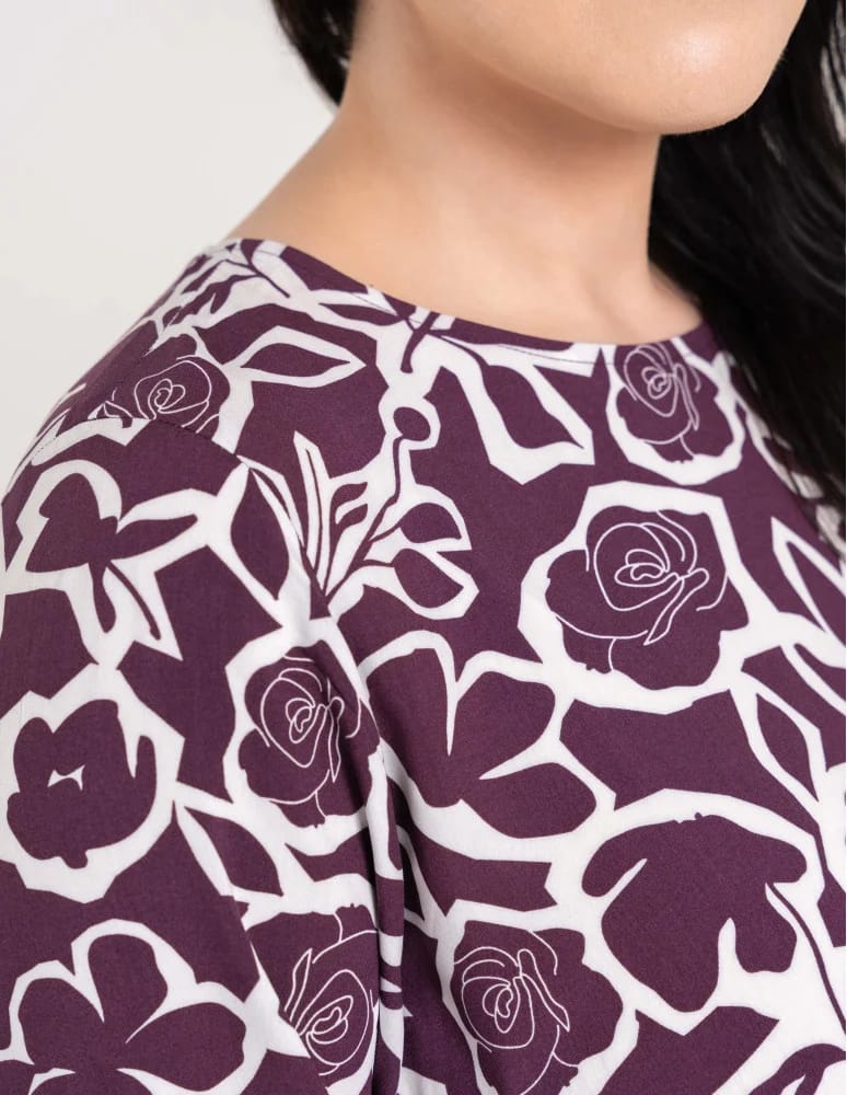 Bluzki z długim rękawem - Bluzka damska elegancka z naturalnej wiskozy o kroju oversize WZÓR 2 - produkt moraj.pl 10