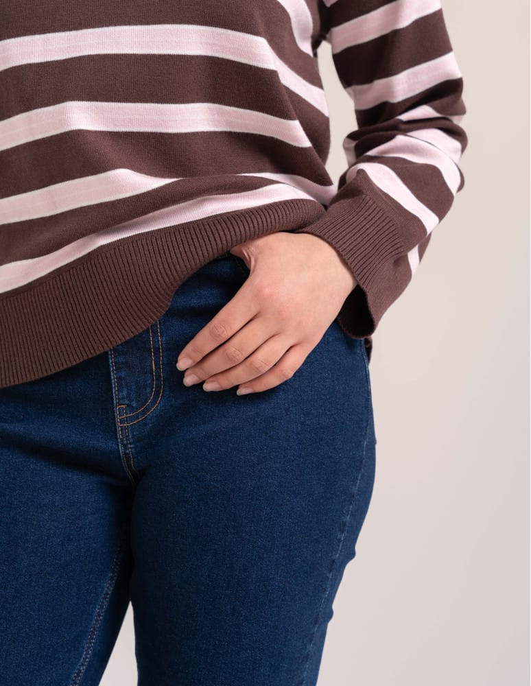 Swetry - Sweter damski wiskozowy krój boxy miękki sweter damski luźny pudełkowy fason wygodny na co dzień WZÓR 1  - produkt moraj.pl 13