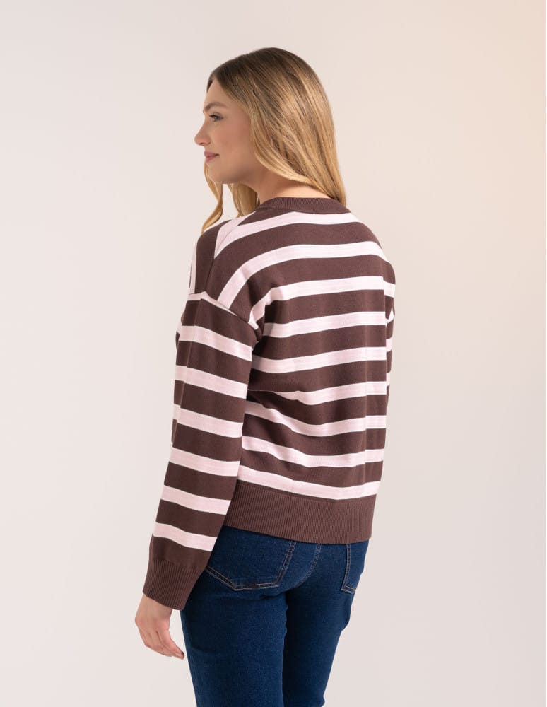 Swetry - Sweter damski wiskozowy krój boxy miękki sweter damski luźny pudełkowy fason wygodny na co dzień WZÓR 1  - produkt moraj.pl 8