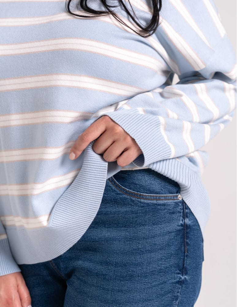 Swetry - Sweter damski wiskozowy krój boxy miękki sweter damski luźny pudełkowy fason wygodny na co dzień WZÓR 2  - produkt moraj.pl 3