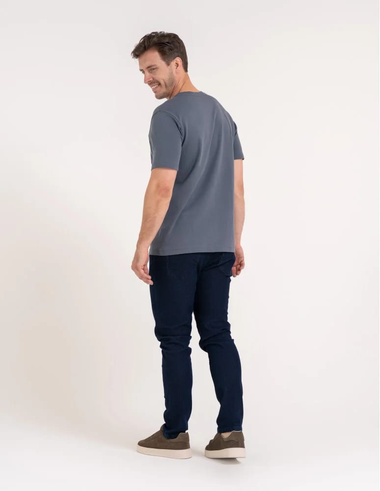 Koszulki z krótkim rękawem - Męski t-shirt bawełniany z dekoltem V na krótki rękaw z kieszonką SZARY - produkt moraj.pl 8