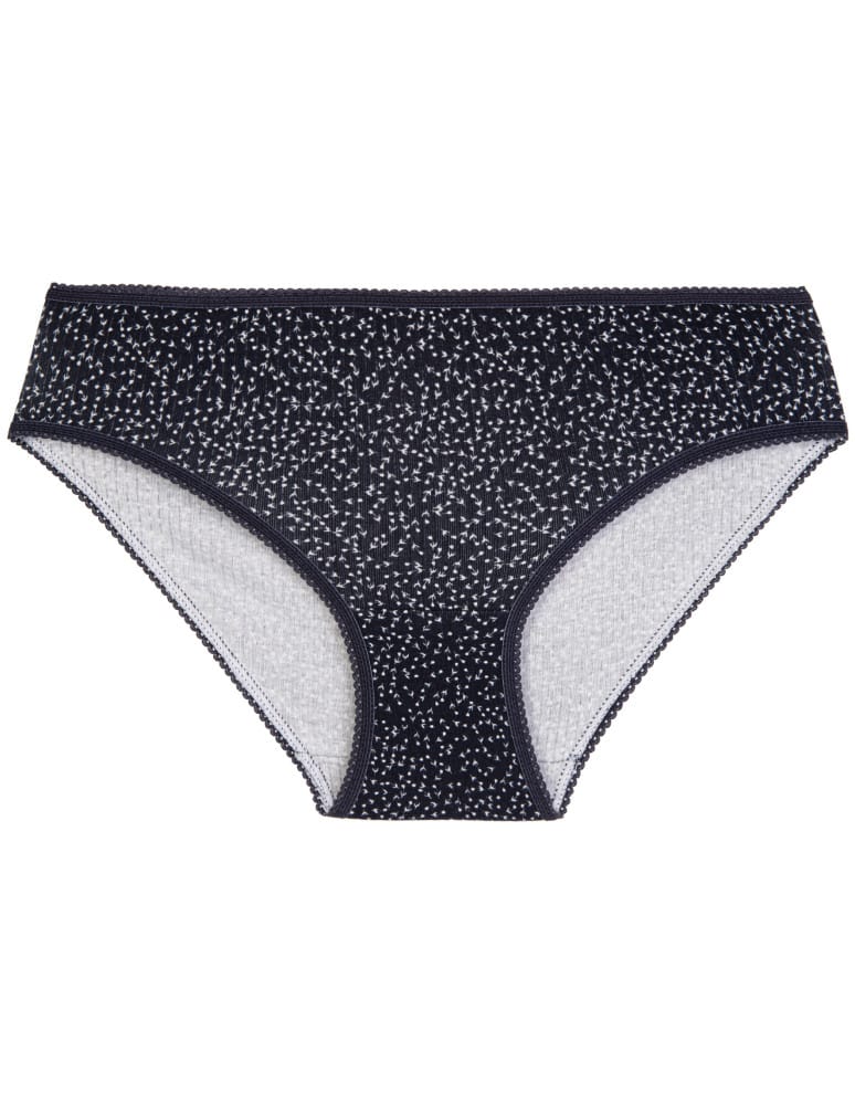 Majtki figi - Wygodne figi damskie bikini bawełniane gładkie i wzorzyste w kwiatki zestaw 6-pak WIELOKOLOROWY - produkt moraj.pl 5