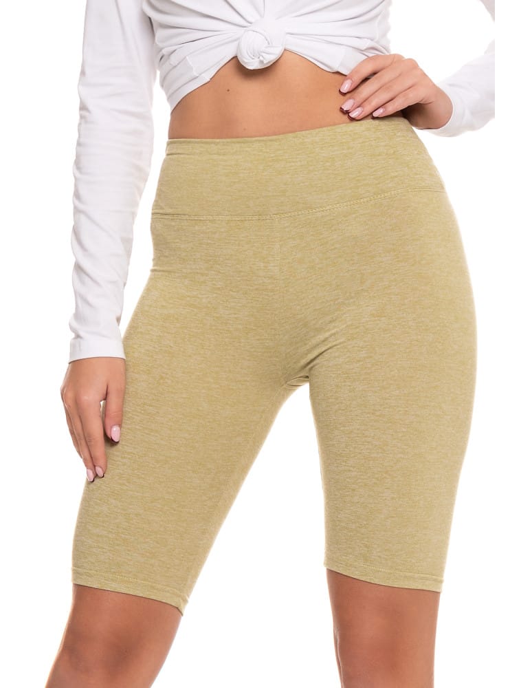 Legginsy damskie wysoki stan typu kolarka peach touch ZIELONY