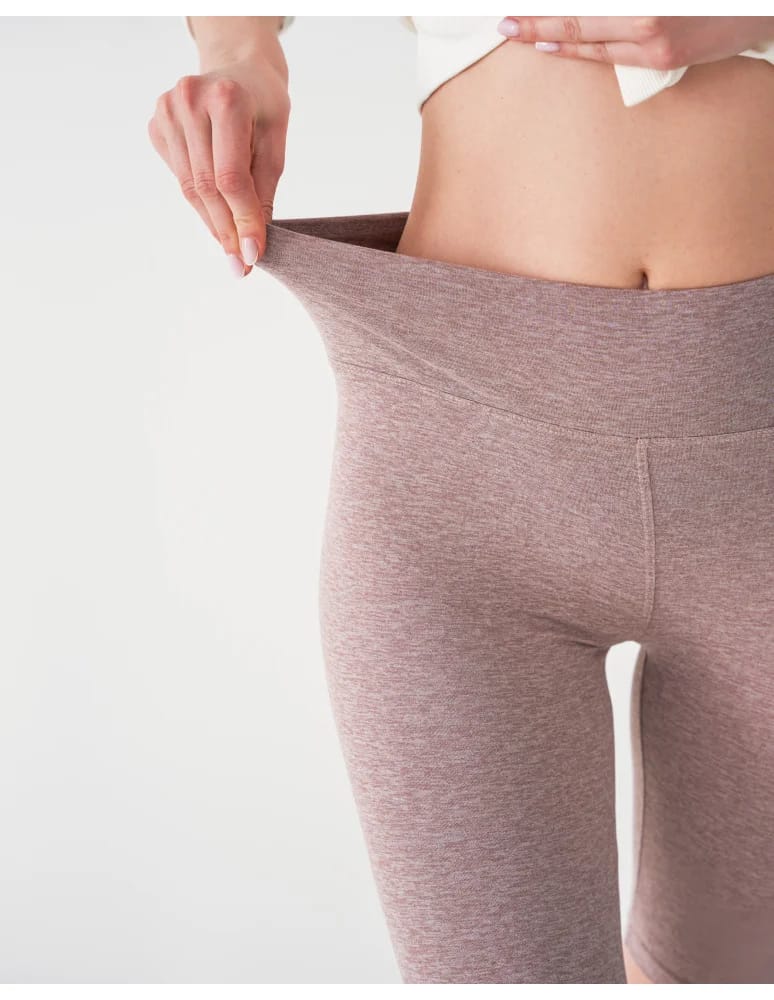 Legginsy damskie - Legginsy damskie wysoki stan typu kolarka peach touch BEŻOWY - produkt moraj.pl 2