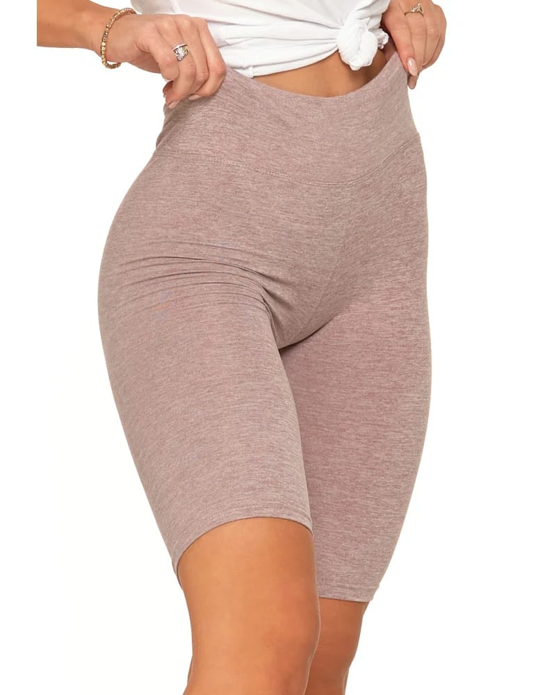 Legginsy damskie - Legginsy damskie wysoki stan typu kolarka peach touch BEŻOWY - produkt moraj.pl 8